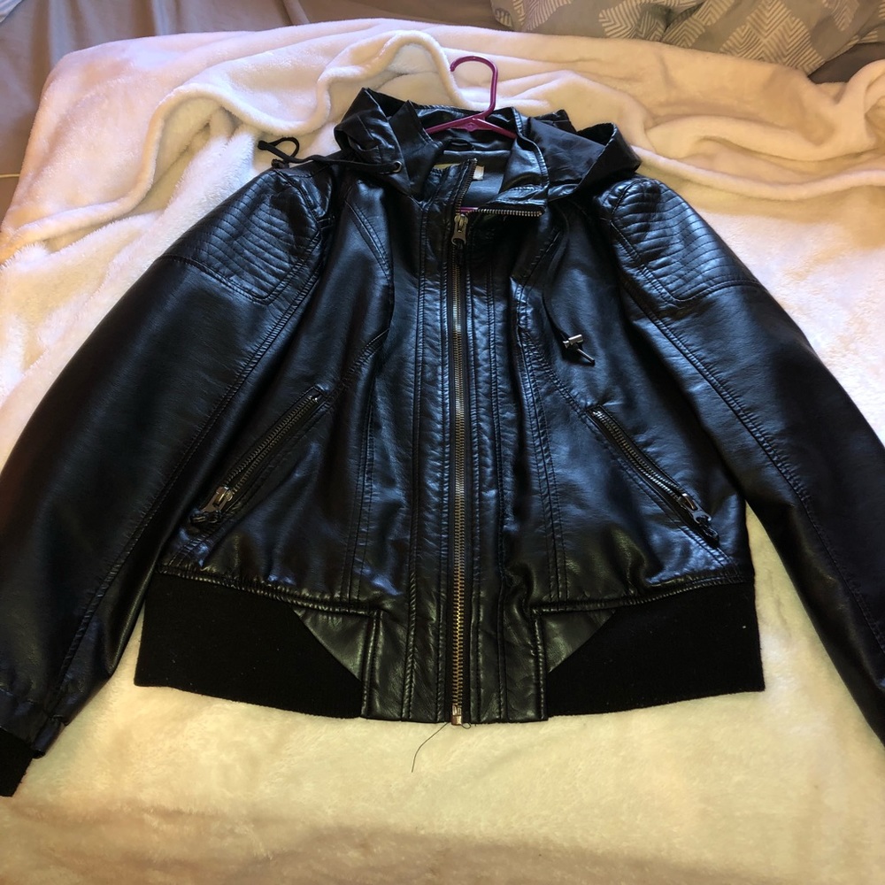Black leather jacket